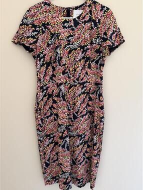 L.K. Bennett DR Gabriel Blue Animal Flattering Hour Glass Classy Wedding Guest